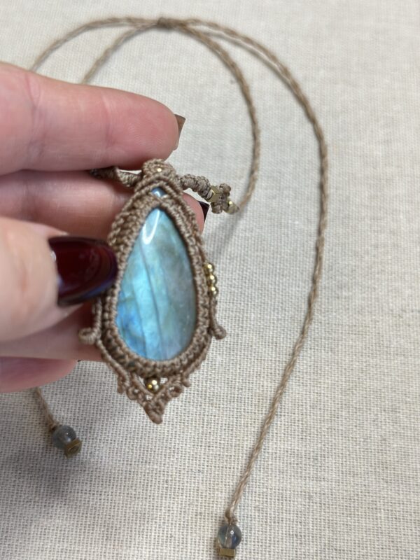 Labradorite Necklace– Dual-Toned Glow – Boho Style - Image 4