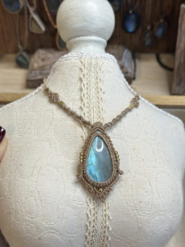 Labradorite Necklace– Dual-Toned Glow – Boho Style - Image 3