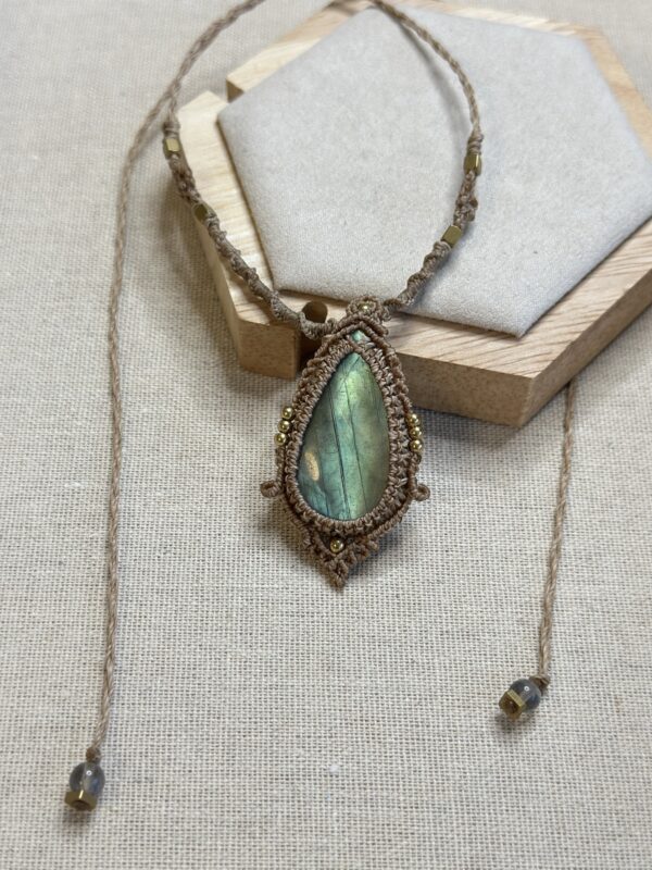 Labradorite Necklace– Dual-Toned Glow – Boho Style - Image 6