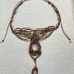 Handmade Macrame Necklace with Rose Quartz and Delicate Beading – Bohemian Elegance