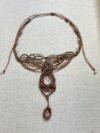Handmade Macrame Necklace with Rose Quartz and Delicate Beading – Bohemian Elegance