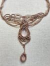 Handmade Macrame Necklace with Rose Quartz and Delicate Beading – Bohemian Elegance - Image 2
