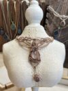 Handmade Macrame Necklace with Rose Quartz and Delicate Beading – Bohemian Elegance - Image 3