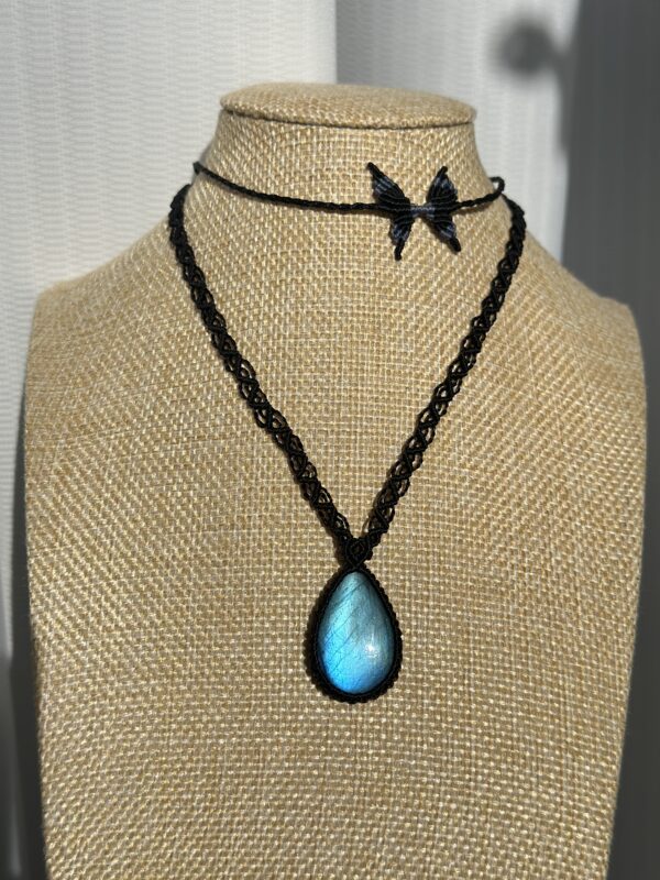 Labradorite Necklace & Butterfly Choker Set