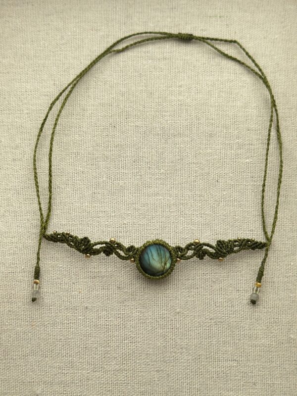 Labradorite choker  Blue-Green Flash - Image 3