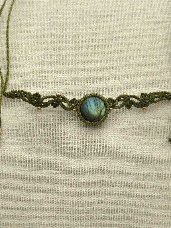 Labradorite choker  Blue-Green Flash - Image 2