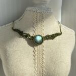 Labradorite choker  Blue-Green Flash
