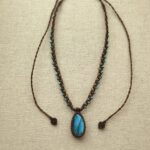 Blue Labradorite Sirena Necklace with Glass Beads