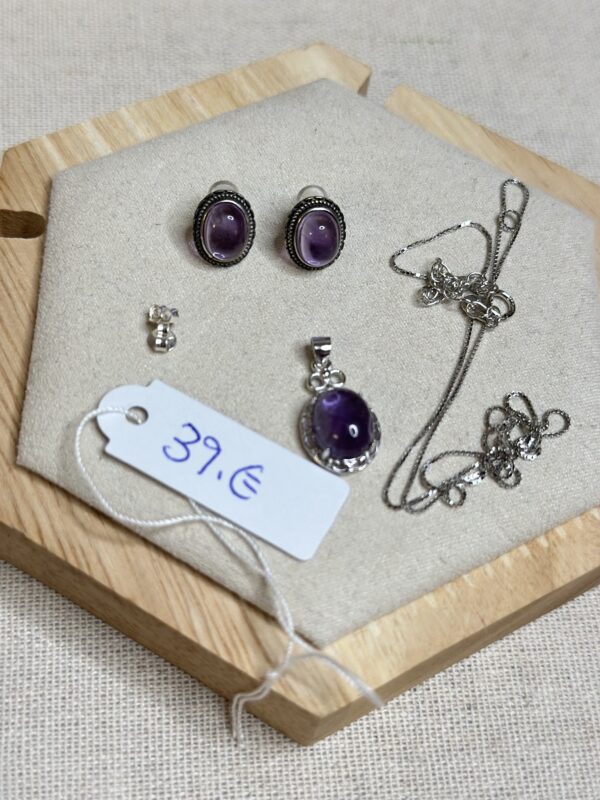 Amethyst earring+necklace for Claire