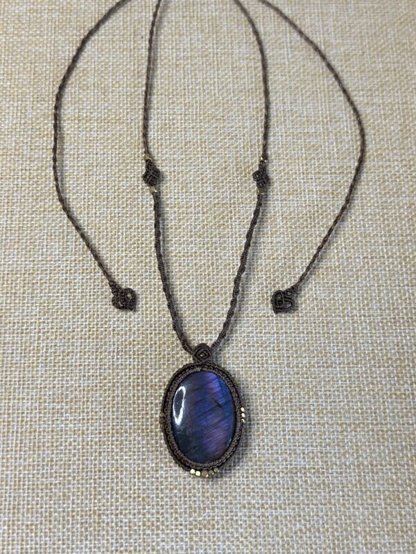 Blue and Purple Glow Labradorite Pendant - Image 3