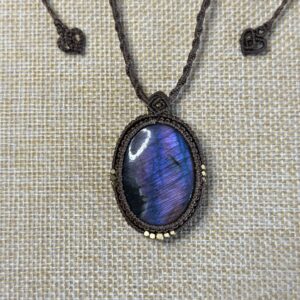 Blue and Purple Glow Labradorite Pendant