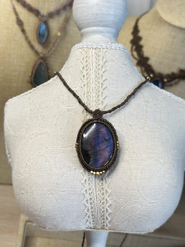 Blue and Purple Glow Labradorite Pendant - Image 2