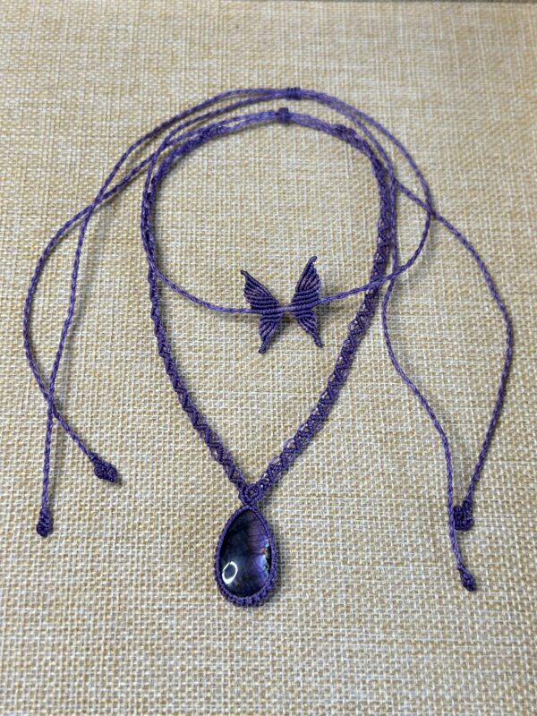 Purple Labradorite Necklace and Choker set - Image 2