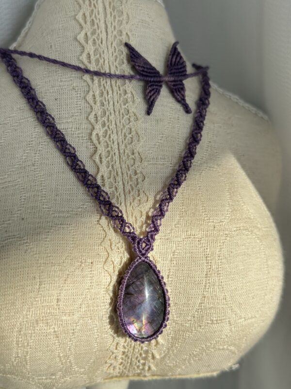 Purple Labradorite Necklace and Choker set - Image 3