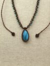 Blue Labradorite Sirena Necklace with Glass Beads - Image 4