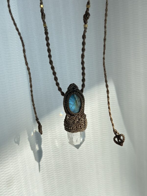 Labradorite & Rainbow Clear Quartz Totem of the Earth Guardian - Image 3