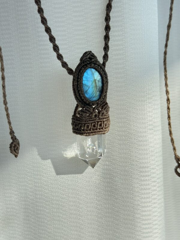 Labradorite & Rainbow Clear Quartz Totem of the Earth Guardian - Image 4