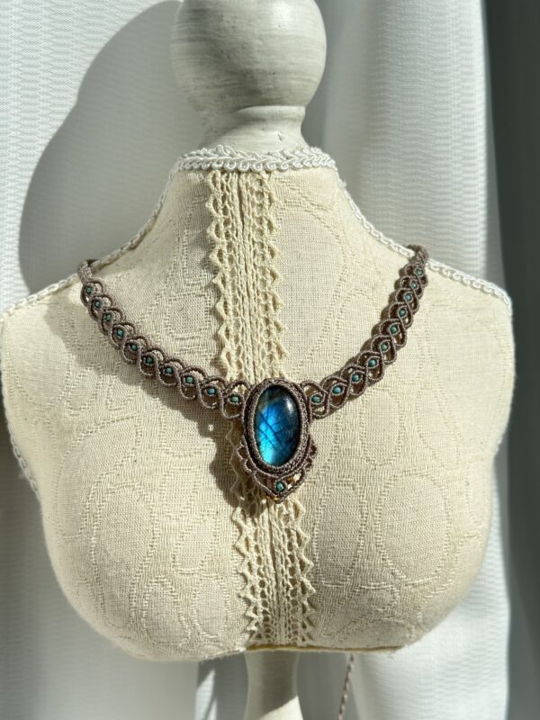 Zafira Labradorite Macrame Necklace - Image 2