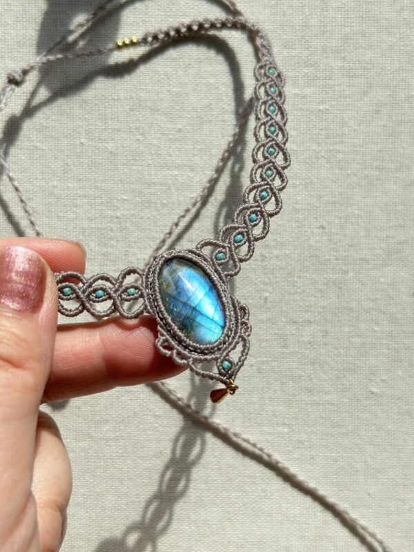 Zafira Labradorite Macrame Necklace - Image 3