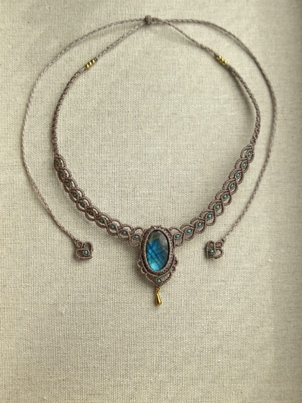 Zafira Labradorite Macrame Necklace