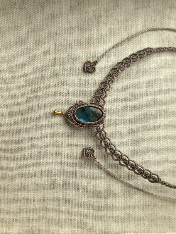 Zafira Labradorite Macrame Necklace - Image 5