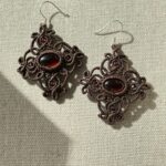 Garnet Macrame Earrings