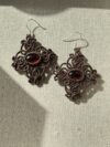 Garnet Macrame Earrings