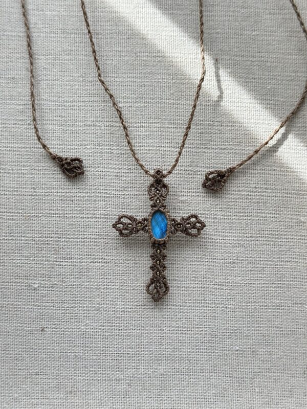 Blue Labradorite Cross Necklace - Image 2