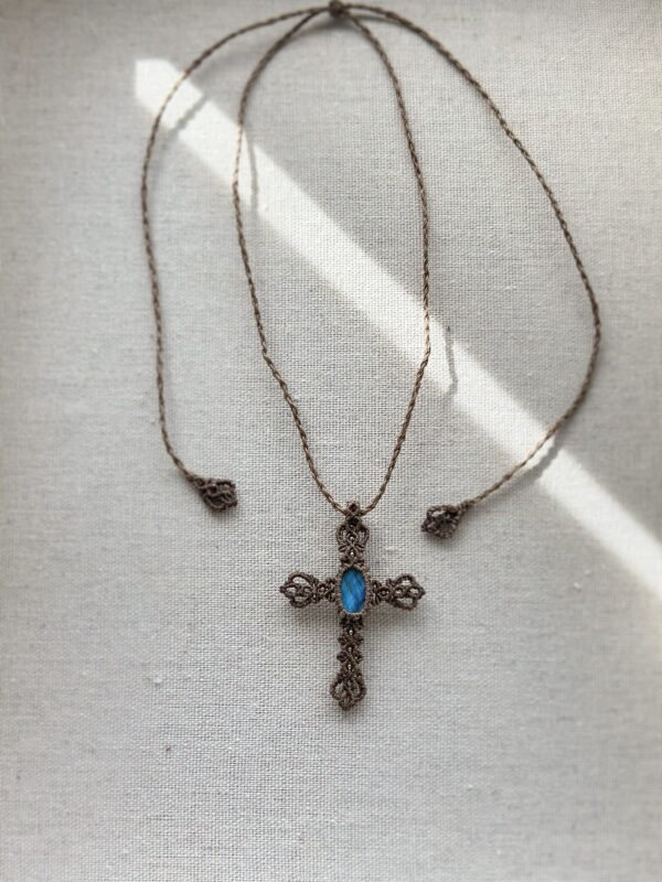 Blue Labradorite Cross Necklace - Image 3