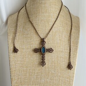 Blue Labradorite Cross Necklace