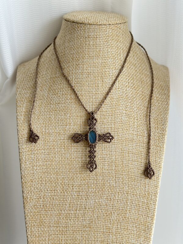 Blue Labradorite Cross Necklace