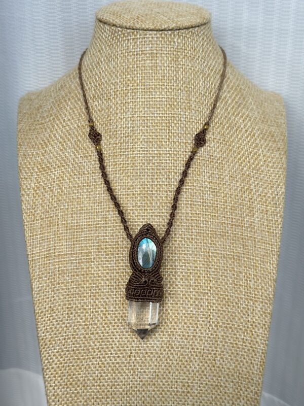 Labradorite & Rainbow Clear Quartz Totem of the Earth Guardian - Image 2