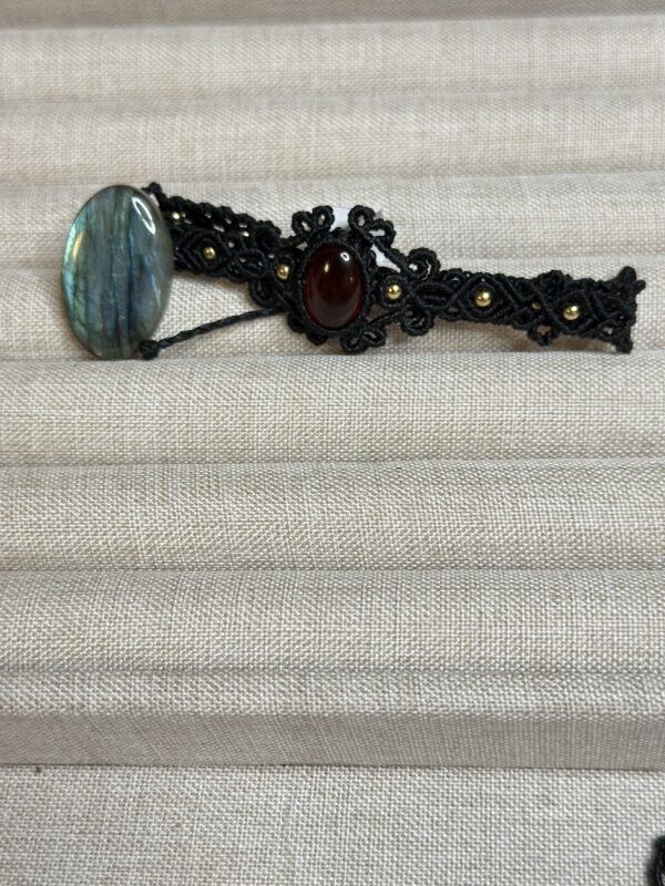 Labradorite Choker with Black thread for Raven