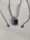 Purple Flash Labradorite Macrame Necklace - Image 4