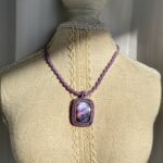 Purple Flash Labradorite Macrame Necklace