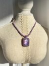 Purple Flash Labradorite Macrame Necklace - Image 3