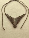 Brown Flash Labradorite Macrame Necklace