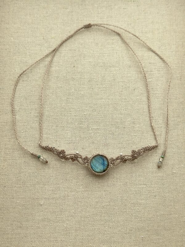 Icy Blue Glow Labradorite Yavari Choker Necklace - Image 2