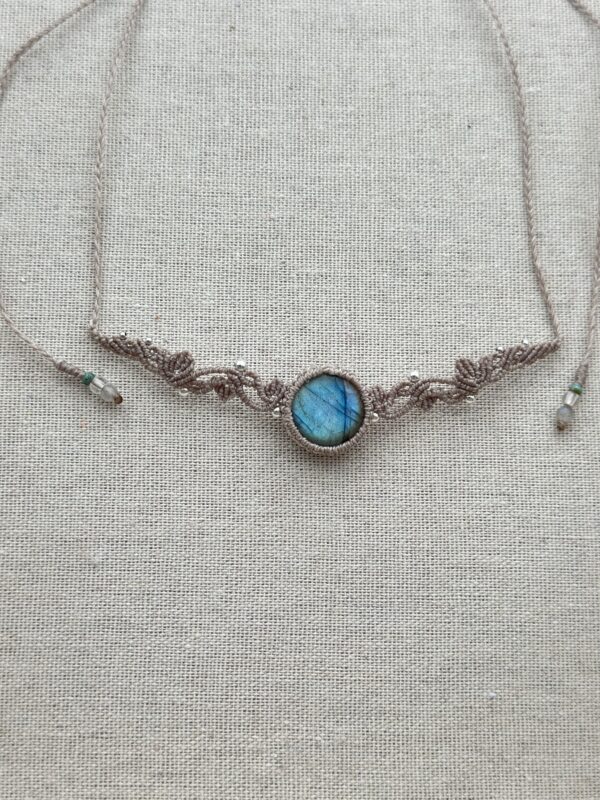 Icy Blue Glow Labradorite Yavari Choker Necklace - Image 3