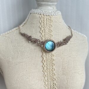 Icy Blue Glow Labradorite Yavari Choker Necklace