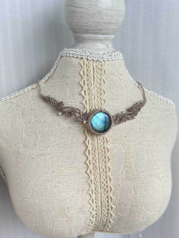 Icy Blue Glow Labradorite Yavari Choker Necklace
