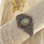 Orange-Green Flash Labradorite Bracelet