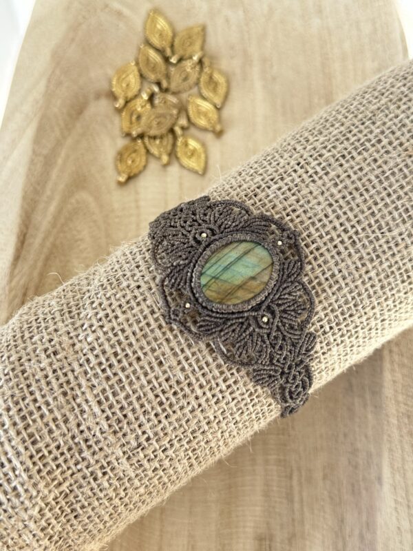 Orange-Green Flash Labradorite Bracelet