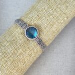 Blue Flash Labradorite Macrame Bracelet