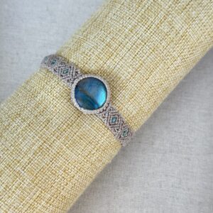 Blue Flash Labradorite Macrame Bracelet