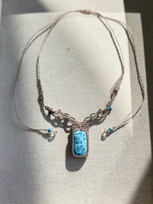 High-Grade Larimar Ocean Necklace