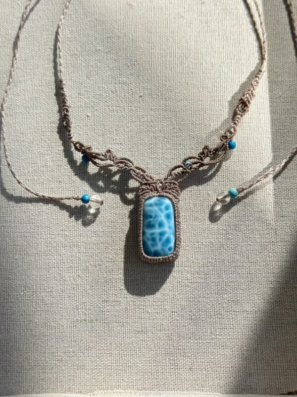 High-Grade Larimar Ocean Necklace - Image 6