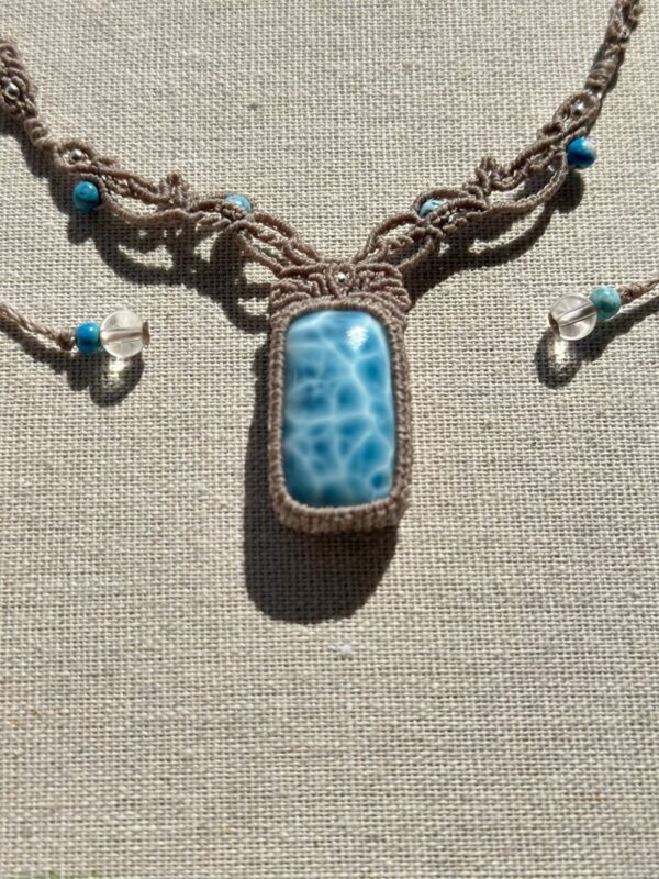 High-Grade Larimar Ocean Necklace - Image 4