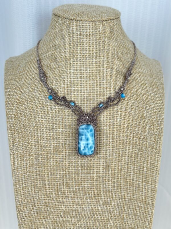 High-Grade Larimar Ocean Necklace - Image 3