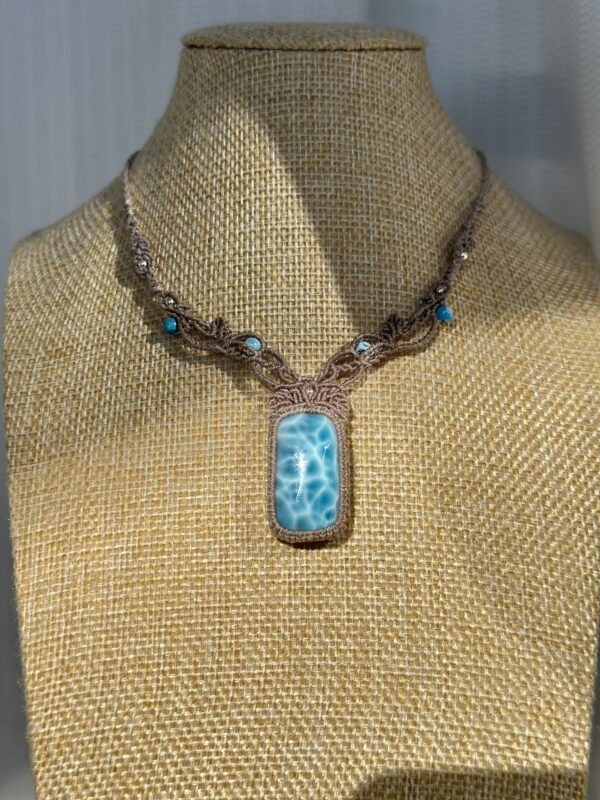 High-Grade Larimar Ocean Necklace - Image 2